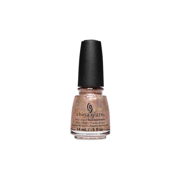 Bottle of nail enamel in shiny brown color shade from China Glaze in Beach it Up color variant