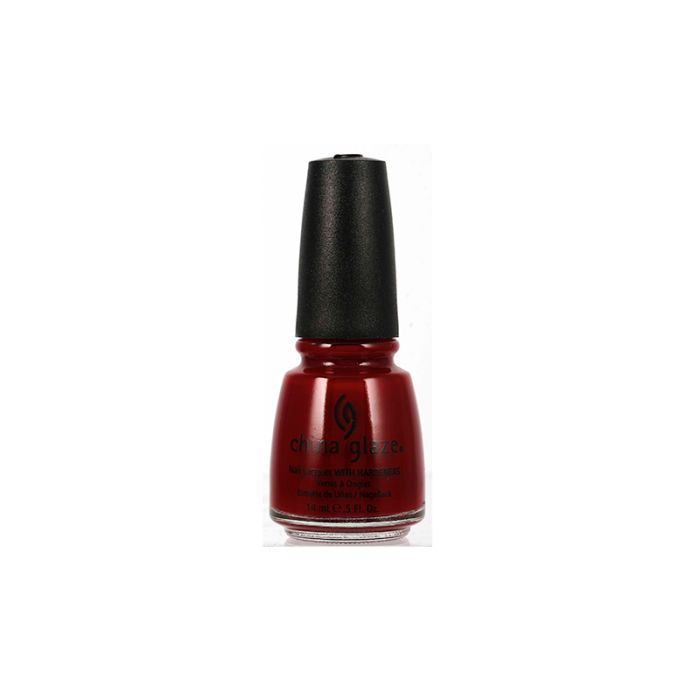 Frontage of a Red cream nail polish from China Glaze with  High Maintenance  color variant