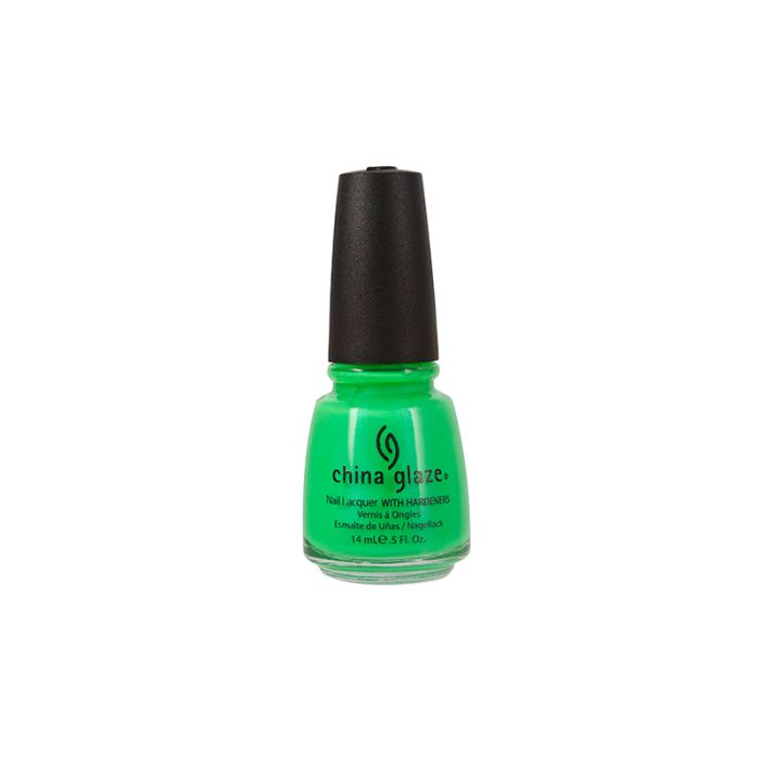 Capped nail lacquer glass bottle from China Glaze with In the Lime Light color variant