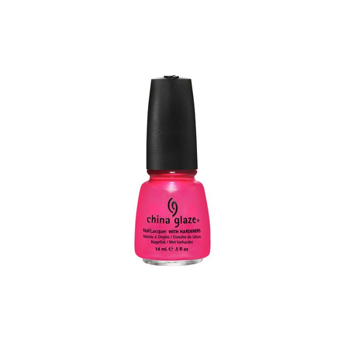 Frontage of 14ml nail polish glass bottle from China Glaze in Love's A Beach color variant