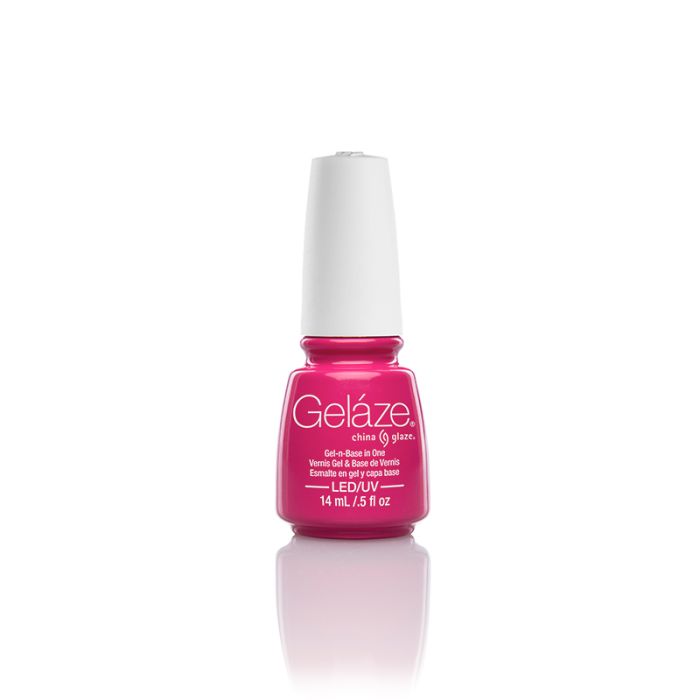 0.5-ounce bottle of a gel lacquer that includes a base coat from China Glaze - Gelaze collection with Rich & Famous shade
