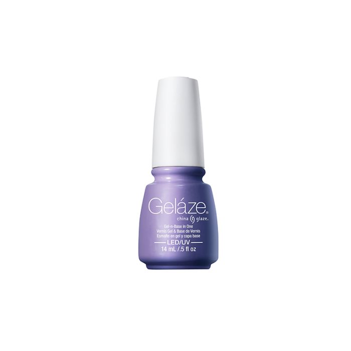Front view of 0.5-ounce bottle of a purple Gelaze nail coating from China Glaze with Tart-Y For The Party color shade
