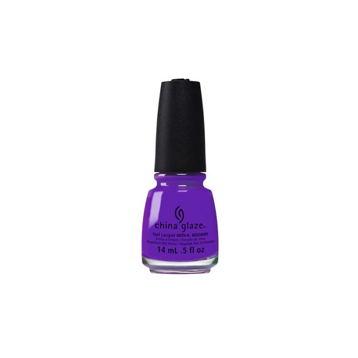 China Glaze Nail Lacquer in Plur-ple color shade  with light shadow on the bottle 
