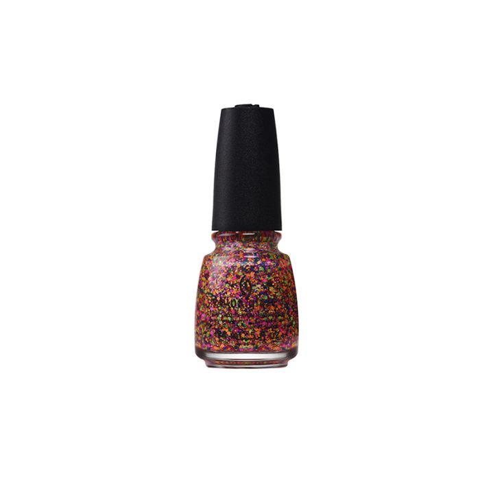 Nail polish bottle with text in expansive view from China Glaze in Point Me To The Party variant