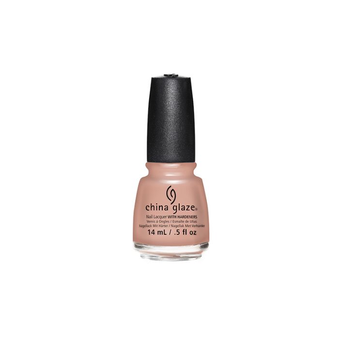 0.5-ounce Capped glass bottle of nail polish from China Glaze in Sorry I'm Latte variant