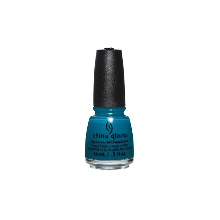 Frontage of nail color container with Jagged little teal variant from China Glaze Nail Lacquer collection
