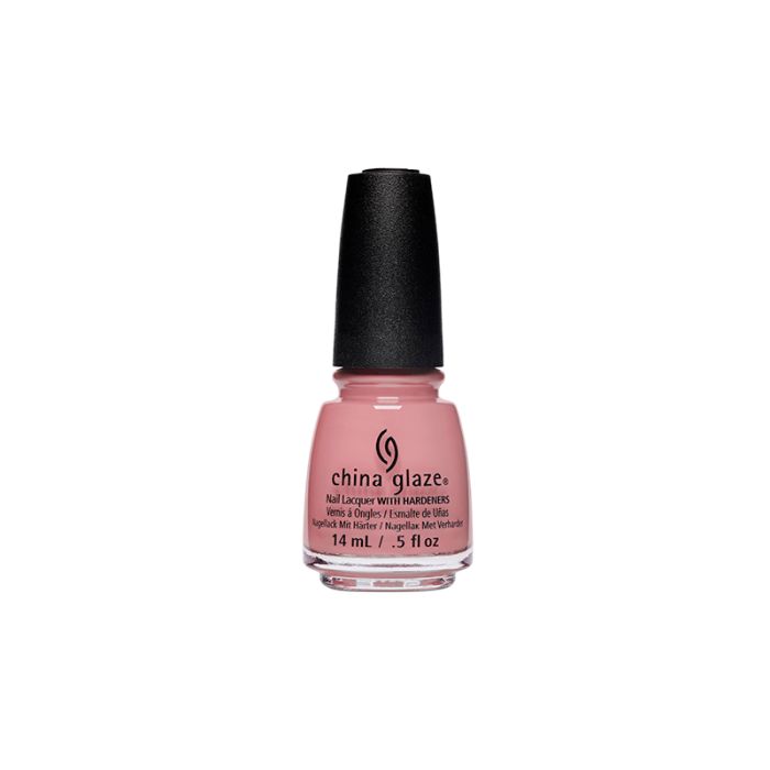 Pink bottle of nail polish from China Glaze with Don't make me blush color shade in 0.5-ounce size
