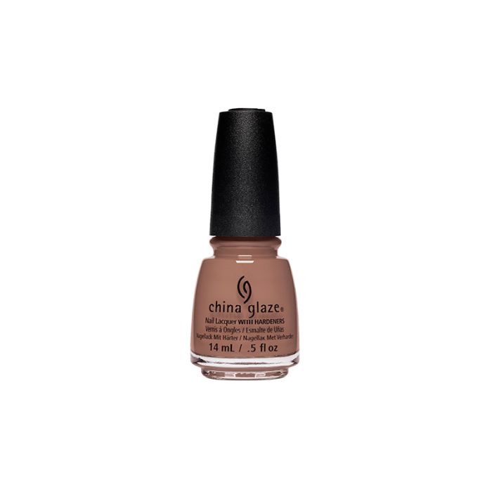 Front view of a 0.5-ounce nail polish from China Glaze  with bare brown shade