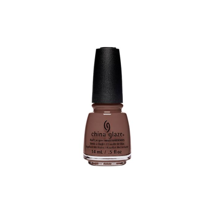 Frontal image of an 0.5-ounce capped bottle of China Glaze Nail Lacquer with Give Me S'More variant