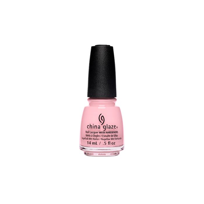 0.5- ounce Pink nail polish bottle with black lid and  text detail from China Glaze Nail Lacquer, My Sweet Lady variant