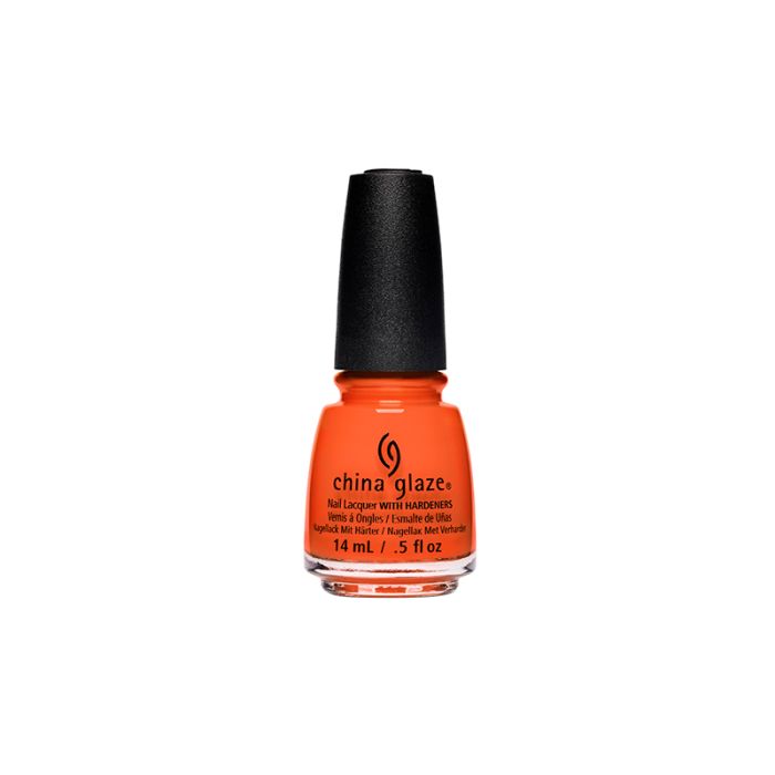 Bottle of an orange nail polish from China Glaze Nail Lacquer collection with That'll Peach You! variant