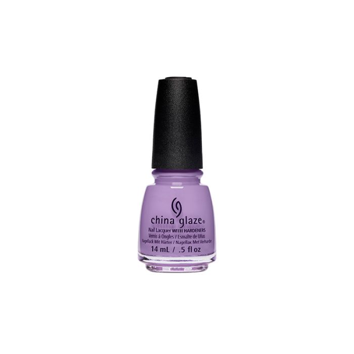 Front view of a 0.5-ounce Lilac nail polish bottle from China Glaze in a Waltz in the Park color variant