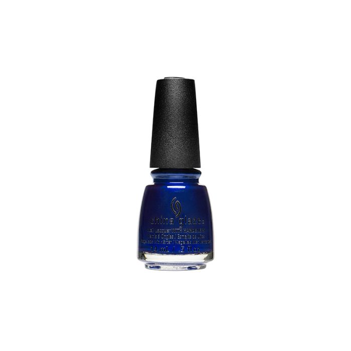 Vibrant blue nail enamel bottle with New Year, New Boo color shade from China Glaze Nail Lacquer collection