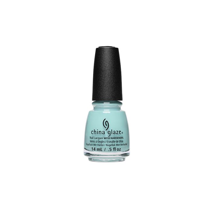 Light blue bottle of nail polish from China Glaze - At Your Athleisure color shade in 0.5-ounce size