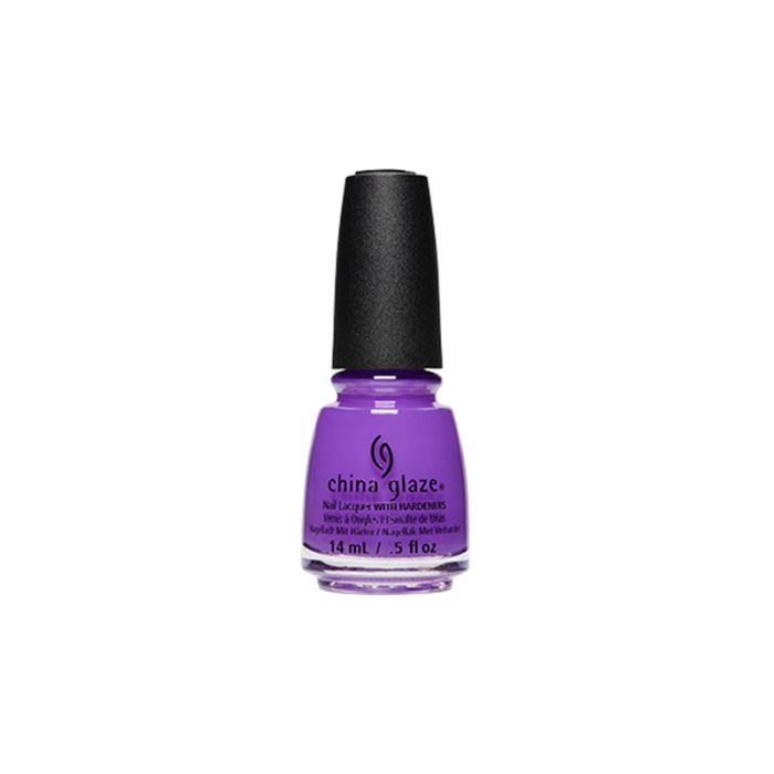 0.5-ounce Capped Purple bottle of nail polish from China Glaze Nail Lacquer collection in Stop Beachfrontin' variant