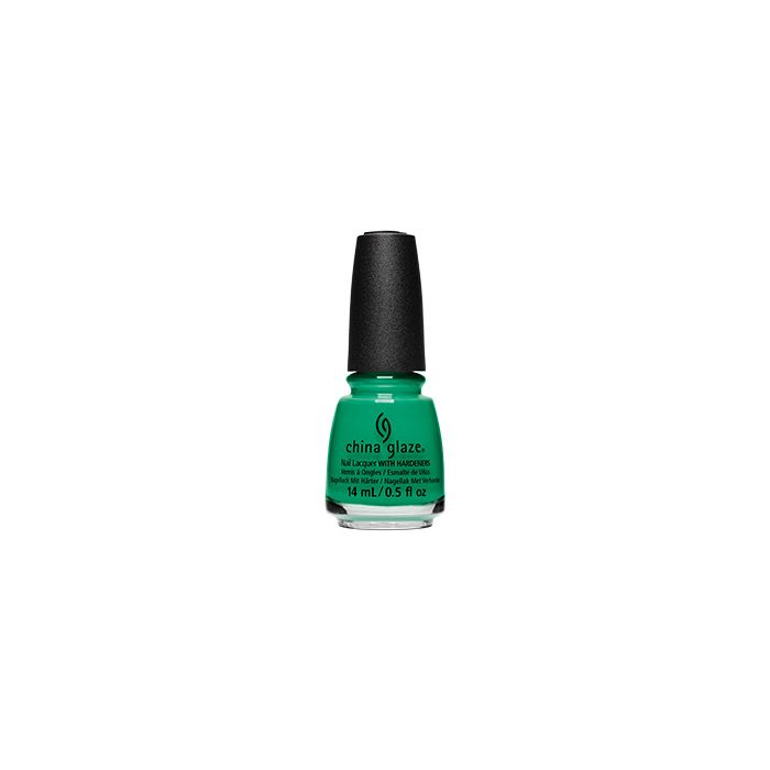 0.5-ounce Capped bottle of China Glaze Head to Moji-Toes creamy green nail lacquer
