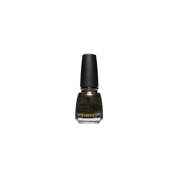 Expanded view of 0.5-ounce nail polish bottle from China Glaze in 24k Noir color shade