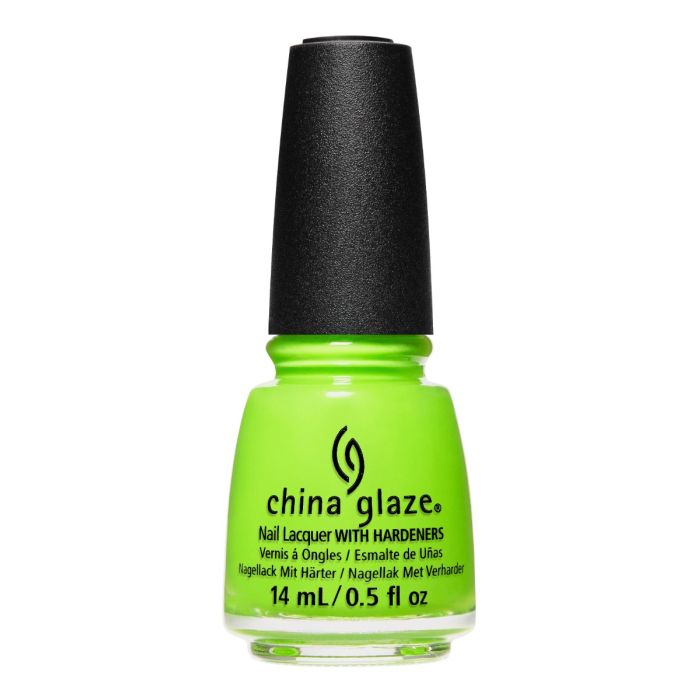 A display of China Glaze, Frozen in Lime nail lacquer 
 