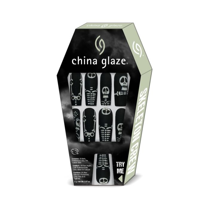 A China Glaze Nail Tips,  HAUNTED HILL Black packaging display