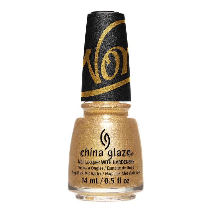 Wonka Nail Lacquer Bottle is a glittering ode to the greatest Wonka story ever gold from China Glaze's Holiday Collection "Wonka."