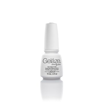Frontage of a 0.5-ounce white nail polish in gel from China Glaze  - Gelaze with White on White color variant