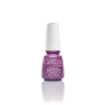 Frontage of China Glaze - Gelaze in Spontaneous shade nail enamel with Light purple bottle of nail gel lacquer in 14ml size