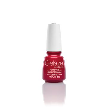 Front view of a Gel base coat for nails bottle with white lid from China Glaze - Gelaze collection