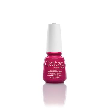 A beautiful bottle of a fuschia gel color with white lid in Make an Entrance shade from China Glaze - Gelaze