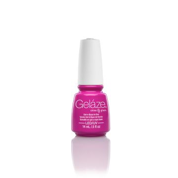 Nail base coat bottle in 0.5-ounce size from Gelaze China Glaze in Purple Panic variant in front-facing position