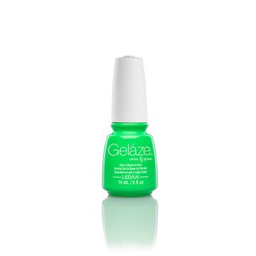 Nail gel polish container from China Glaze - Gelaze with In the Lime Light color variant facing forward
