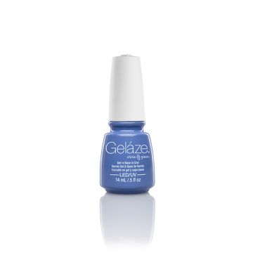 Frontage of China Glaze - Gelaze Nail base coat in blue color with white lid with Secret Peri-Wink-Le color