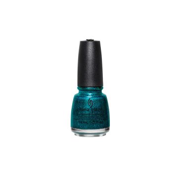 0.5-ounce China Glaze nail lacquer in Give Me The Green Light! shade with micro glitter shine
