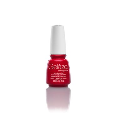 Front facing Gelaze China Glaze nail base coat bottle with reflection in a Hot Flash color variation
