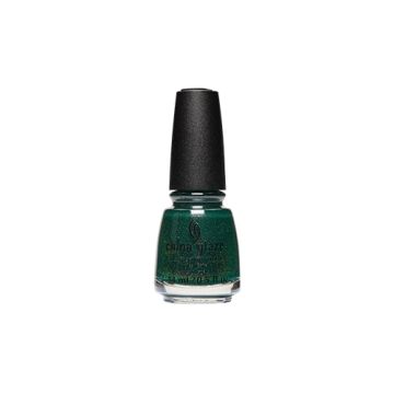 WIde display of China Glaze nail polish  with Emerald Magic color shade