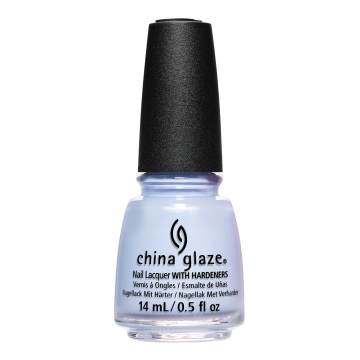 Front view of China Glaze Nail Lacquer, Fields of Lilac with China Glaze black cap.
