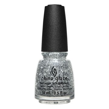 Capped 0.5-ounce nail lacquer bottle from China Glaze in She's Icy color variant\
