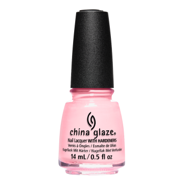 Front view of China Glaze bottle with black cap in shade Sweet Cheeks.
