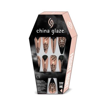 A China Glaze Nail Tips, FRIGHT NIGHT Nude packaging display